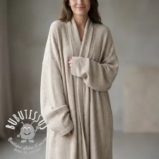 Tissu maille tricot Angora honey natural