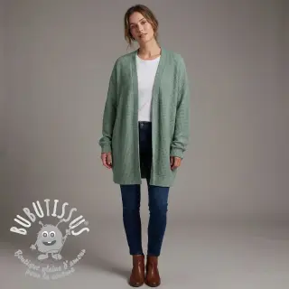 Tissu maille tricot Angora honey ocean green