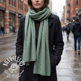 Tissu maille tricot Angora honey ocean green