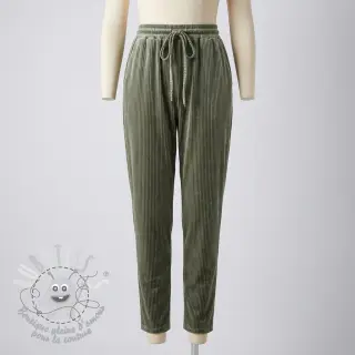  Velours  VELVET LUREX Stripe camo green