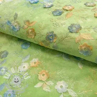 Tissu coton TIE DYE EMBROIDERY Poppy design V