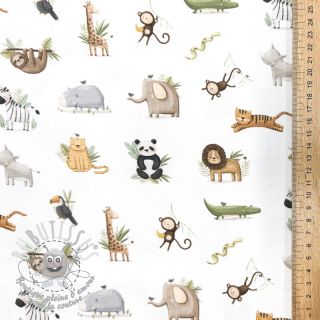 Jersey Animals white digital print ORGANIC