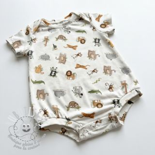 Jersey Animals white digital print ORGANIC