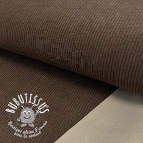 Tissu velours cotelé HUGGY chocolat