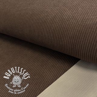 Tissu velours cotelé HUGGY chocolat
