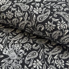 Tissu déco jacquard Mumbai allover noir