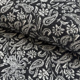 Tissu déco jacquard Mumbai allover noir