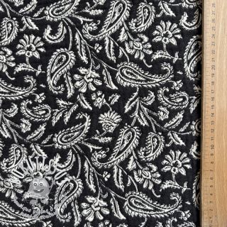 Tissu déco jacquard Mumbai allover noir