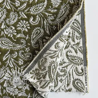 Tissu déco jacquard Mumbai allover kaki