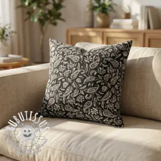 Tissu déco jacquard Mumbai allover noir