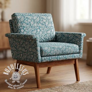 Tissu déco jacquard Mumbai allover jade