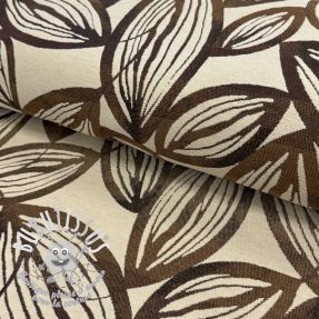 Tissu déco jacquard Folia chocolat