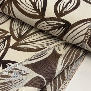 Tissu déco jacquard Folia chocolat