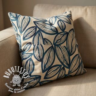 Tissu déco jacquard Folia bleu