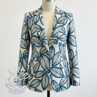 Tissu déco jacquard Folia bleu