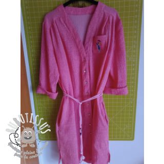 Tissu double gaze/mousseline pink