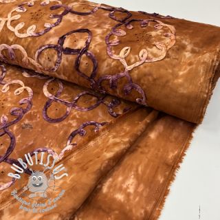 Tissu coton TIE DYE EMBROIDERY Elise tape design B