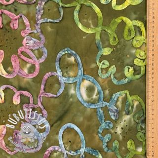 Tissu coton TIE DYE EMBROIDERY Elise tape design A