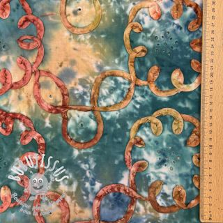 Tissu coton TIE DYE EMBROIDERY Elise tape design C