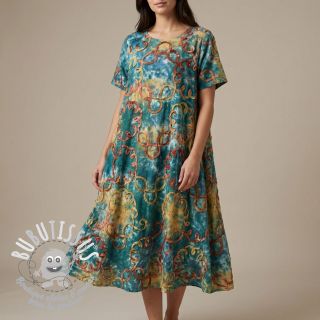 Tissu coton TIE DYE EMBROIDERY Elise tape design C