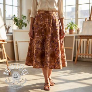 Tissu coton TIE DYE EMBROIDERY Elise tape design B