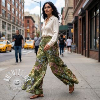 Tissu coton TIE DYE EMBROIDERY Elise tape design A