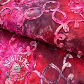 Tissu coton TIE DYE EMBROIDERY Elise tape design E