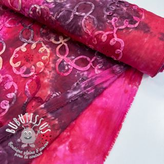 Tissu coton TIE DYE EMBROIDERY Elise tape design E