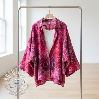 Tissu coton TIE DYE EMBROIDERY Elise tape design E