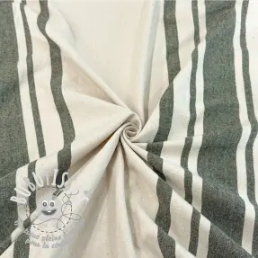 Tissu déco Bernadette stripe kaki