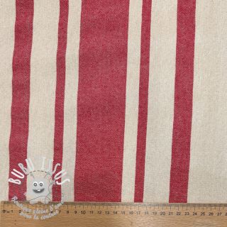Tissu déco Bernadette stripe rouge