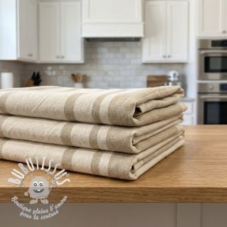 Tissu déco Bernadette stripe ficelle