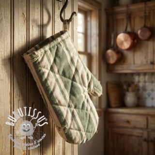 Tissu déco Bernadette stripe kaki