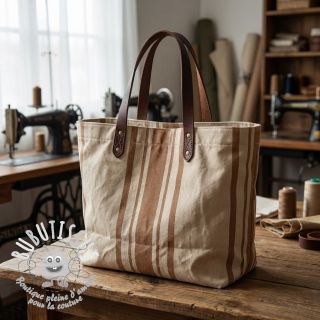 Tissu déco Bernadette stripe peanut