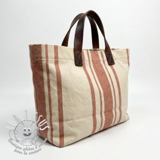 Tissu déco Bernadette stripe terracotta