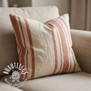 Tissu déco Bernadette stripe terracotta