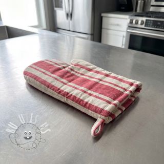 Tissu déco Bernadette stripe rouge