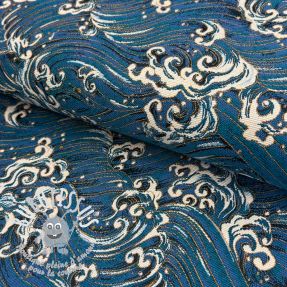 Tissu déco jacquard Swell allover bleu
