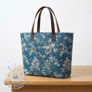 Tissu déco jacquard Swell allover bleu