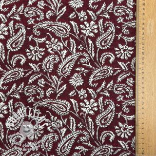 Tissu déco jacquard Mumbai allover bordeaux