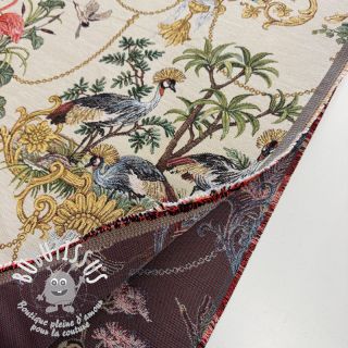 Tissu déco GOBELIN premium Flamingo Luxury