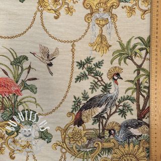 Tissu déco GOBELIN premium Flamingo Luxury