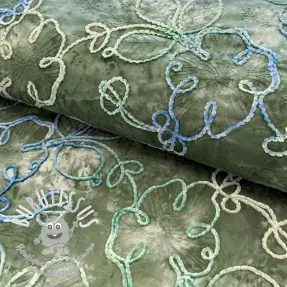 Tissu coton TIE DYE Chenille ela design B