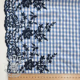 Tissu coton CHECKS ONE-SIDE BORDER blue