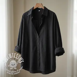 Tissu coton WASHED black