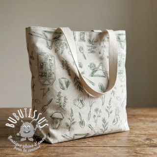 Tissu déco Linenlook Garden Plant Tool digital print