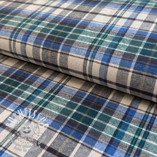 Tissu coton YARN DYED CHECK BRUSHED blue