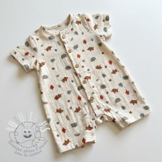 Tissu double gaze/mousseline Forest animals ORGANIC SIMPLY NATURAL