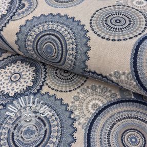 Tissu déco Linenlook premium Geometric mandala