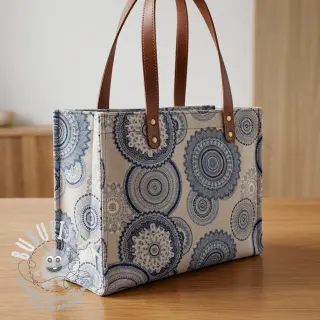 Tissu déco Linenlook premium Geometric mandala